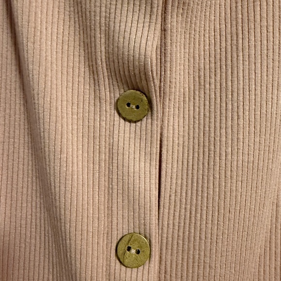 Pink Button-Down Ribbed Midi Dress - Picture 3 of 4